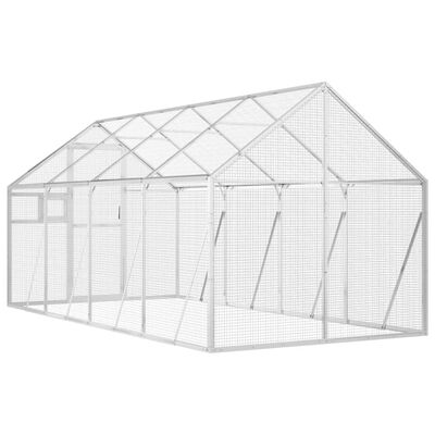 vidaXL Voliere Silbern 1,79x4x1,85 m Aluminium