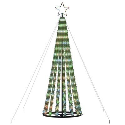 vidaXL Weihnachtsbaum Kegelform 275 LEDs Mehrfarbig 180 cm