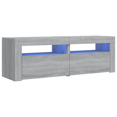 vidaXL TV-Schrank mit LED-Leuchten Grau Sonoma 120x35x40 cm