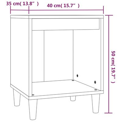 vidaXL Nachttische 2 Stk. Weiß 40x35x50 cm