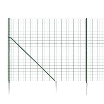 vidaXL Maschendrahtzaun mit Bodenhülsen Grün 2x10 m