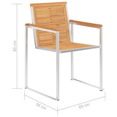 vidaXL Gartenstühle mit Kissen 2 Stk. Massivholz Teak und Stahl