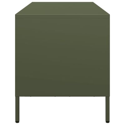 vidaXL TV-Schrank Olivgrün 101,5x39x43,5 cm Kaltgewalzter Stahl