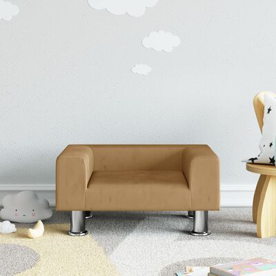 vidaXL Kindersofa Braun 50x40x26,5 cm Samt