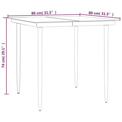 vidaXL 3-tlg. Garten-Essgruppe Grau und Schwarz Poly Rattan und Stahl