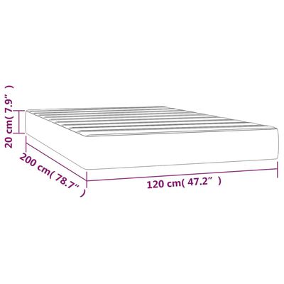 vidaXL Taschenfederkernmatratze Grau 120x200x20 cm Kunstleder