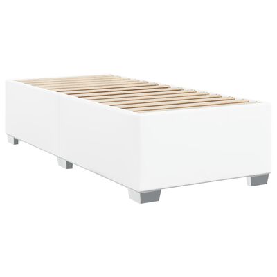 vidaXL Boxspringbett mit Matratze Weiß 90x190 cm Kunstleder