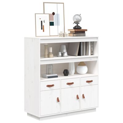 vidaXL Highboard Weiß 100x40x108,5 cm Massivholz Kiefer