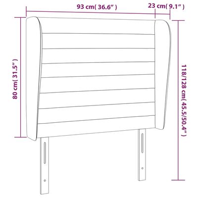 vidaXL Kopfteil mit Ohren Rosa 93x23x118/128 cm Samt