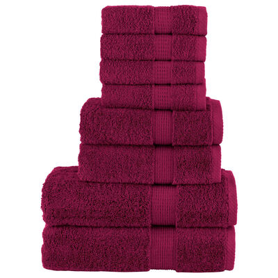 vidaXL 8 tlg. Premium-Handtuch-Set SOLUND Bordeaux 600 g/m²