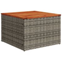 vidaXL Gartentisch Grau 55x55x37 cm Poly Rattan und Akazienholz