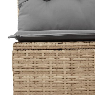 vidaXL 9-tlg. Garten-Sofagarnitur mit Kissen Beige Poly Rattan