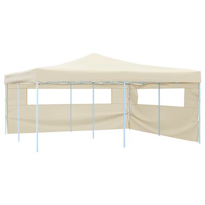 vidaXL Faltpavillon mit 2 Seitenwänden 5x5 m Creme