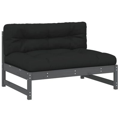 vidaXL Mittelsofa Grau 120x80 cm Massivholz Kiefer