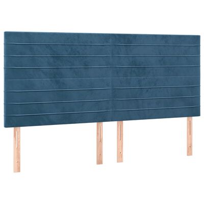 vidaXL Kopfteile 4 Stk. Dunkelblau 90x5x78/88 cm Samt