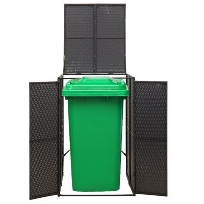 vidaXL Mülltonnenbox für 1 Tonne Schwarz 70x80x117 cm Poly Rattan