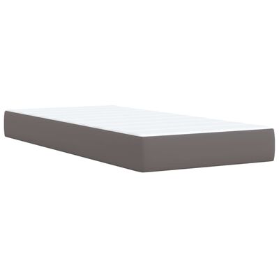 vidaXL Boxspringbett mit Matratze Grau 80x200 cm Kunstleder