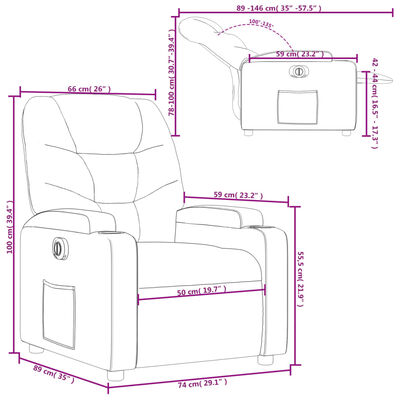 vidaXL Relaxsessel Elektrisch Braun Stoff