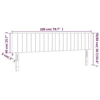 vidaXL Kopfteile 2 Stk. Rosa 100x5x78/88 cm Samt