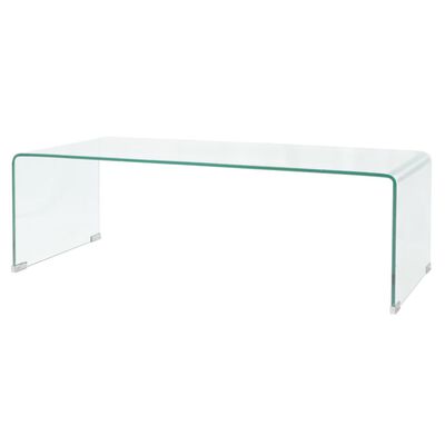 vidaXL Couchtisch Hartglas 98x45x30 cm Transparent