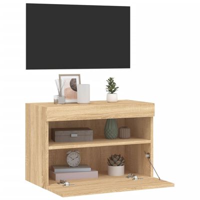 vidaXL TV-Wandschrank mit LED-Leuchten Sonoma-Eiche 60x30x40 cm