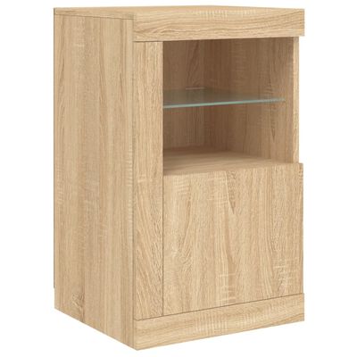 vidaXL Sideboard mit LED-Leuchten Sonoma-Eiche 123x37x67 cm