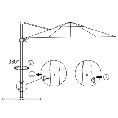 vidaXL Ampelschirm mit Aluminium-Mast 250x250 cm Schwarz