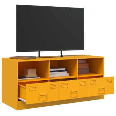 vidaXL TV-Schrank Senfgelb 99x39x44 cm Stahl