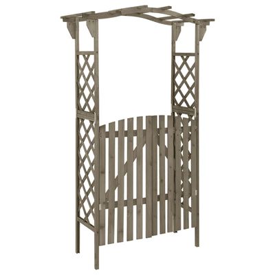 vidaXL Pergola mit Tor 116x40x204 cm Grau Massivholz Tanne