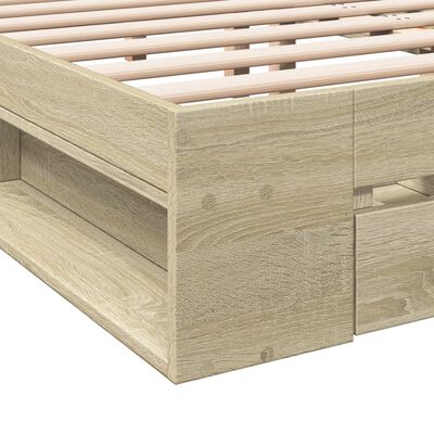 vidaXL Bettgestell mit Schubladen Sonoma-Eiche 200x200cm Holzwerkstoff