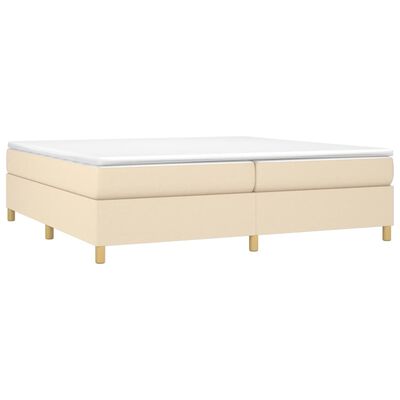 vidaXL Boxspringbett mit Matratze Creme 200x200 cm Stoff