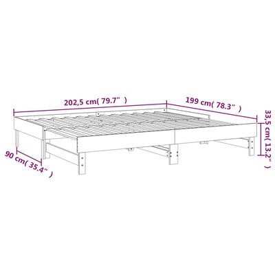 vidaXL Tagesbett Ausziehbar Honigbraun 2x(100x200)cm Massivholz Kiefer