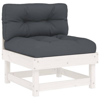 vidaXL 6-tlg. Garten-Lounge-Set mit Kissen Weiß Massivholz