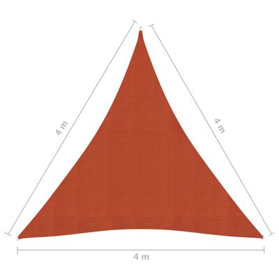 vidaXL Sonnensegel 160 g/m² Terrakottarot 4x4x4 m HDPE