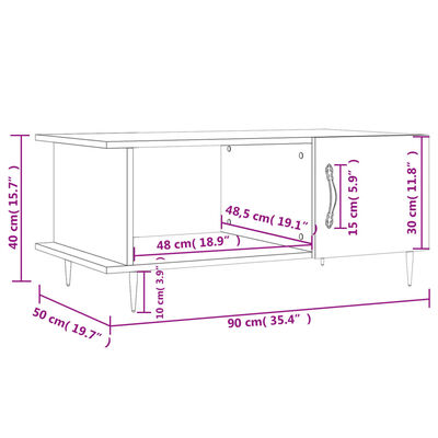 vidaXL Couchtisch Weiß 90x50x40 cm Holzwerkstoff