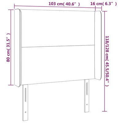 vidaXL Kopfteil mit Ohren Dunkelgrau 103x16x118/128 cm Samt