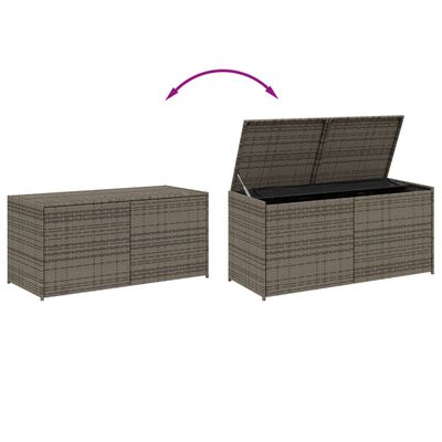 vidaXL Gartentruhe Grau 283L Poly Rattan