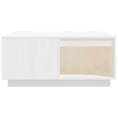 vidaXL Couchtisch Weiß 80x81x36,5 cm Massivholz Kiefer