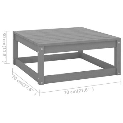 vidaXL 12-tlg. Garten-Lounge-Set mit Kissen Grau Massivholz Kiefer