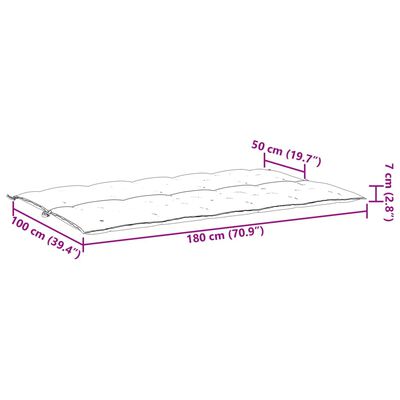 vidaXL Gartenbank-Auflage Anthrazit 180x(50+50)x7 cm Oxford-Gewebe