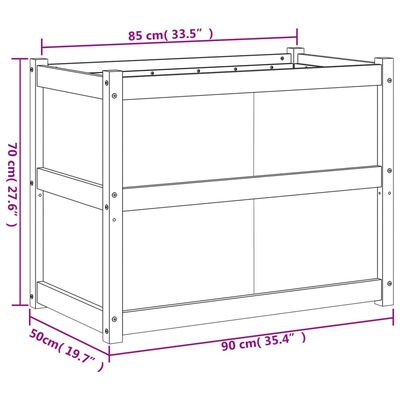 vidaXL Pflanzkübel 90x50x70 cm Massivholz Douglasie