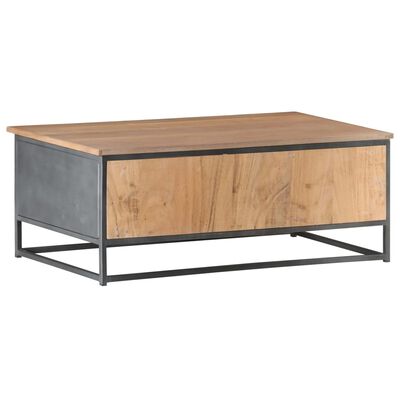 vidaXL Couchtisch Grau 90x50x35 cm Massivholz Akazie