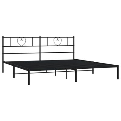 vidaXL Bettgestell mit Kopfteil Metall Schwarz 183x213 cm