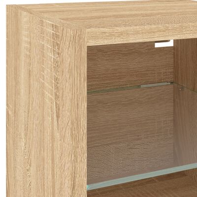 vidaXL TV-Wandschrank mit LED-Leuchten Sonoma-Eiche 30x28,5x30 cm