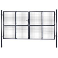 vidaXL Mesh-Gartentor Verzinkter Stahl 289 x 200 cm Grau