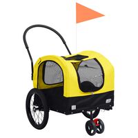 vidaXL 2-in-1 Fahrradanhänger für Hunde und Buggy Gelb und Schwarz