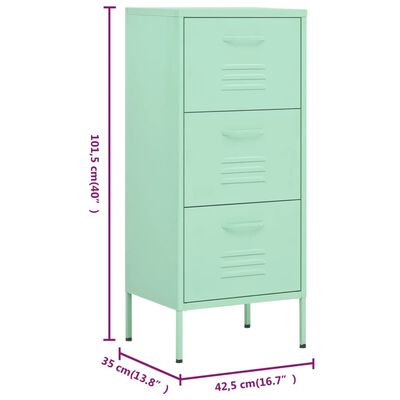 vidaXL Lagerschrank Minzgrün 42,5x35x101,5 cm Stahl