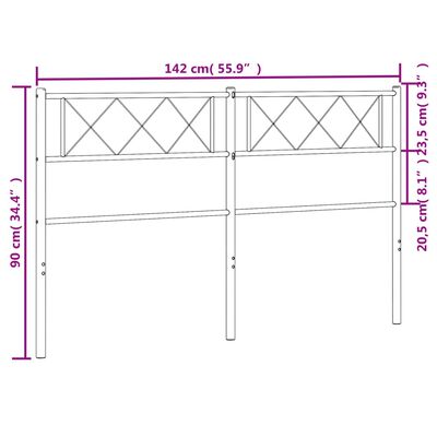 vidaXL Kopfteil Metall Weiß 135 cm