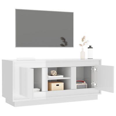 vidaXL TV-Schrank Hochglanz-Weiß 102x35x45 cm Holzwerkstoff