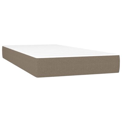 vidaXL Boxspringbett mit Matratze Taupe 90x200 cm Stoff